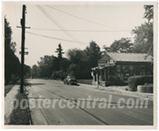 vintage photo of old store and road